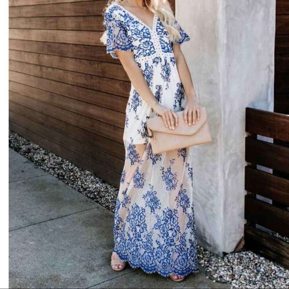 Vici Bluebell floral maxi dress